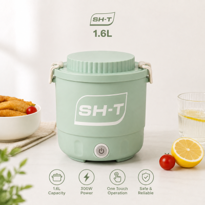 Multifunctional 1.6L Electric Cooking Pot – Portable Non-Stick Mini Cooker with One-Touch Control for Rice, Soup, Frying & Boiling (Ideal for Students & Bachelors)